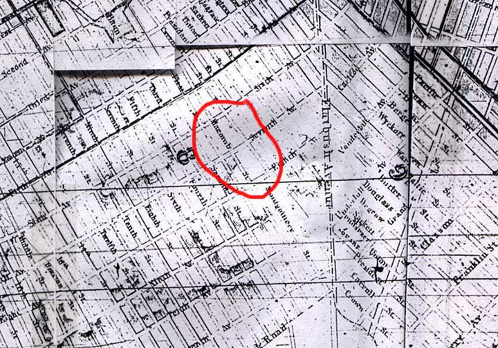 1855 map showing Macomb Street